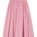 GRACE KARIN Women Summer Beach Sundress Flowy Spaghetti Strap A-Line Cami Long Dress Casual Sleeveless Smocked Maxi Dresses Pink XL