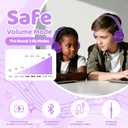 MIDOLA Kids Headphones Bluetooth 5.4 Wireless 68H Play Time Volume Limit 85/94dB Over-Ear Foldable Headset,with Wired Aux Built-in Mic Lightweight for Toddler Child Pad Tablet Purple