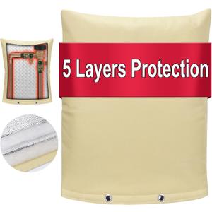 Backflow Preventer Cover Insulated Pouch, Sprinkler Covers with Aluminum Foil for Outside Pressure Vacuum Breaker Winter Water Well Pump Covers Insulated Backflow Pipe Cover (28" Wx36 H, Beige)