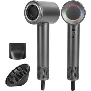 SOUMVC Ions Hair Dryer-Quiet High Speed Professional Blow Dryer with Diffuser,Thermo-Control 5X Fast Drying for Curly Hair & Frizz Free Hair,Lightweight,Travel Suitable for Men,Women, Pets,Children