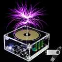 10 Cm Solid State Music Tesla Coil Artificial Lightning Desktop Toy For unisex-adult Electric Power Wireless Transmission Model Science Experiment Tool