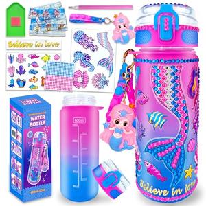 EDsportshouse Decorate Your Own Water Bottle Kits for Girls Age 4-6-8-10,Mermaid Painting Crafts,Fun Arts and Crafts Gifts Toys for Girls Birthday Christmas(Mermaid)