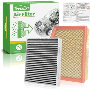 Engine+Cabin Air Filters Fit for 2021-2026 Chrysler Grand Caravan V6 (3.6L Gas), 2017-2026 Pacifica V6 (3.6L Flex/Gas) Engine Air Filter Replacement Car Accessories CA12091 68214516AA CF12283