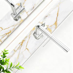 Stone Faucet Mat for Kitchen Sink, 23.6" Fast Drying Around Faucet Diatomite Mat White Marble Sink Splash Guard Water-Absorbing Stone Tray for Kitchen Bathroom Counter