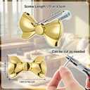 3 x Novabright 6 Pcs Bow Dresser Knobs Gold Brass Bow Drawer Knobs Gold Cabinet Handles Metal Vintage Bowknot Drawer Pulls Decorative for Home Kitchen Dresser Cabinets Hardware Cupboard Door Wardrobe