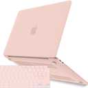IBENZER Compatible with New MacBook Air 13 inch Case 2022 2021 2020 M1 A2337 A2179 A1932, Plastic Hard Shell Case with Keyboard Cover for Mac Retina Display with Touch ID, Sakura Pink,AT13SKPK+1