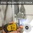 10-Pack 7" Stem 3" Commercial Nylon Garage Door Rollers, Long Stem Reinforced Wheels for Double Hinge Setups & Heavy Industrial Doors, Fits 3" Tracks