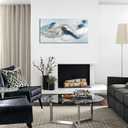 Abstract Canvas Wall Art Modern Blue and Gray White Feather Wall Decor Picture Canvas Print for Living Room Blue Wall Art Butterfly Wall Art Abstract Home Bedroom Office Decoration Stretched 20x40inch