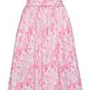 Grace Karin 2025 Women's Summer Floral Print Dress Sleeveless Casual Flowy Sundress A Line Ruffle Wedding Guest Outfit, 2XL