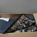 Area Rug Non Slip Machine Washable Ultra Soft Living Room/Bedroom/Kitchen/Outdoor/Classroom Black Gold, 5'×7'