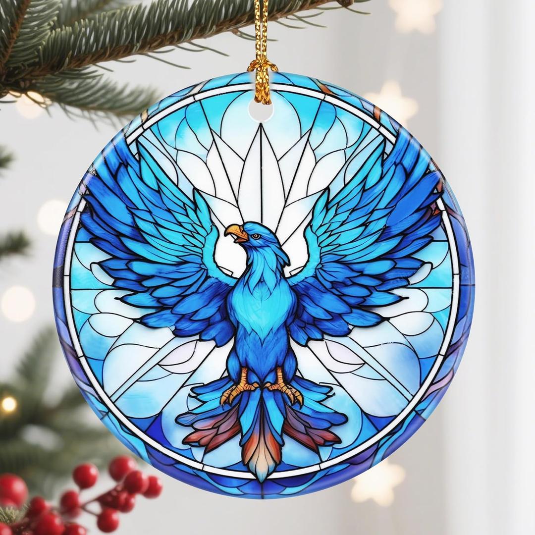 Christmas Ornament, Christmas Decoration, Ceramic-Style Phoenix Ornament, Heirloom Keepsakes, Holiday Ornaments, Holiday Presents, Unique Xmas Gifts, Gift Exchange Ornaments, Gift Idea