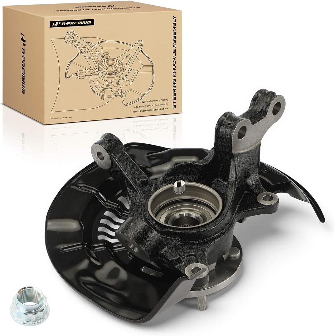 A-Premium Front Left Steering Knuckle & Wheel Bearing Hub Assembly Compatible with Toyota Highlander 2008-2017 & Lexus RX350 RX450h 2010-2015, Driver Side, Front Left Driver Side