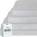 Crib Sheets for Boys 4 Pack, Fitted Baby Crib Sheet Neutral 52" x 28" for Standard Crib and Toddler Bed Mattress, Soft and Breathable Kid Toddler Sheets for Girls Boys, Grey (Gray)