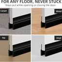 OXRQ Door Draft Stopper for Bottom of Door Sweep for Bottom Weather Stripping Doors Seal Save Energy Draft Guard Blocker Noise Draft Soundproofing Cold Air Insulation (78",Black)