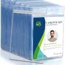 50 Pcs Vertical Clear ID Badge Holders, 4x3 Inch Waterproof PVC Plastic Badge Holders with Resealable Zip, Fits RFID/Proximity/Badge Swipe Cards, Credit Cards, Office, School, Events