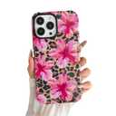 Longlayss Compatible for iPhone 16 Pro Max Case Flower Cheetah Phone Case