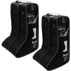 Portable 2 Pack Boots Storage,Tall Boots Storage/Protector Bag, Boots Cover (Black)