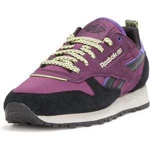 Reebok Women's Classic Leather Sneaker, Midnight Plum/Black/Grey 1, Size 8.5
