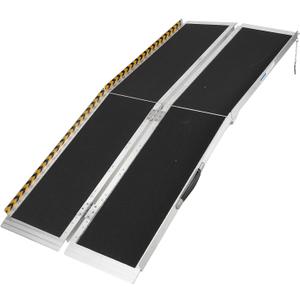 8 FT Portable Wheelchair Ramp for Home Step, Aluminum Handicap Ramp with Non-Skid Surface and Reflective Strips,Weight Capacity 600 LBS