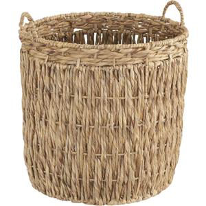 Household Essentials Brown Tall Round Wicker Storage Basket