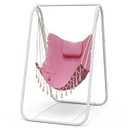 G TALECO GEAR Hammock Chair with Stand, Heavy-Duty and Rustproof Hanging Chair with Stand, Hammock Swing Chair Stand, for Indoor Outdoor Patio Yard Garden Porch (Pink) 