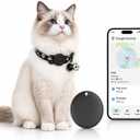 GPS Collar for Cats (Android Only) Pet Tracker, Soccer Style Smart Tag Compatible with Google Find My, Waterproof No Monthly Fee Cat Tracking Collar, Game Day Football Design for Pet Safety