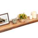 Floating Shelves for Wall Decor, Rustic Solid Elm Wood Live Edge Floating Shelves Wall Mounted, Wall Shelves with Invisible Bracket for Living Room Bathroom Bedroom Kitchen, 55 Inch, Natural
