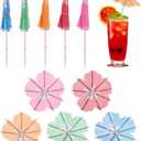 2 x MECCANIXITY 100 Pcs Mini Drink Umbrellas Cocktail,3.9 Inch Cocktail Picks Toothpicks Colorful Mini Paper Umbrellas for Drinks Beach Party Decorations
