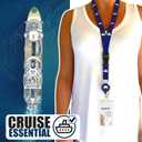 Cruise On Royal Caribbean Luggage Tag Holders (4 Pack) & Lanyards (2 Pack) – Large, Clear, Waterproof Cruise Essentials 2026-2027 – Secure Ship Tags & Cards (Royal & Navy Blue)