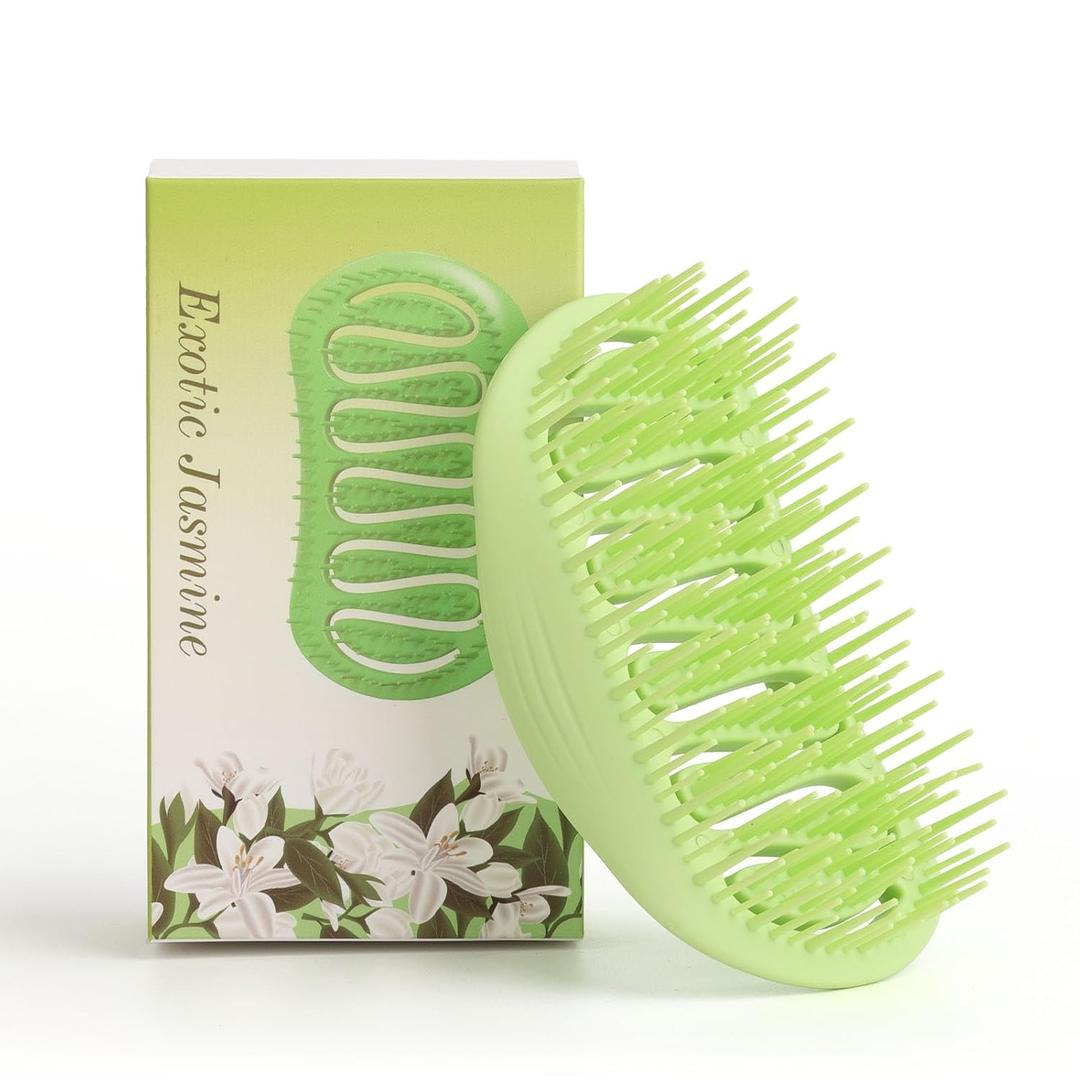 Scalp Massager and Shampoo Shower Brush, Detangling Hair Brush, Scalp Care Hair Brush Wet & Dry detangler for Men and Womenfor Straight/Curly/Thick/Long/Wavy/Damaged Hair, Green