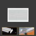 Linear Bar Air Grille 12" X 8", Aluminum Air Supply/Return Grilles,Easy Air Flow,Removable Grille/Door-HVAC Air Vent Cover,White[Outer Dimensions: 12.8"w X 8.8"h]