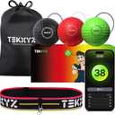 TEKXYZ® Reflex Ball Family Pack with Counter App | Online Community for Boxing Ball, Ideal for Coordination, Punching, Stress Relief, Home Workouts & Fitness | Stocking Stuffer Gift for All Ages