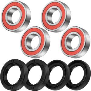 Front Wheel Hub Bearings Seals for Honda Recon 250 TRX250 1997-2022 Rancher 350 2x4 2000-2006 TRX200 1990-1997, OEM# 91053-HC4-003 91053-HC4-000 91257-KA3-711