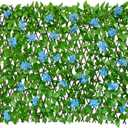 86 York Expandable Fence Privacy Screen Faux Ivy Decorative for Outdoor Garden Wall Patio Balcony, Artificial Hedge Lattice Fencing(Single Sided Leaves) (1, Hydrangea-Blue)