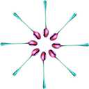 Hoshen 7.6 Inch Stainless Steel Ice Spoon, Mixing Spoon, Long-Handled Dessert Coffee Spoon, Ice Cream Spoon, Cocktail Mixing SpoonPack of 8Colorful