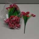12 Bundles Artificial Flowers Outdoor UV Resistant Fake Flowers No Fade Faux Plastic Plants Garden Porch Window Box Decorating(Rose red)