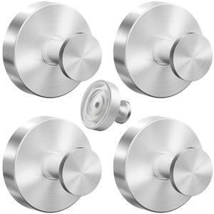 Pack of2  VEHHE 4 Pack Heavy Duty No-Drill Stainless Steel Shower Hooks for Inside Shower with Super Sticky Silicone Base, Easy Installation Suction Hooks (Silver)