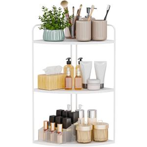 Bathroom Counter Organizer,Countertop Organizer,Vanity Organizers,Bathroom Storage,Bathroom Sink Caddy,Counter Shelf,Corner Counter,Corner Shelves(White) (White 3 Tier)