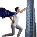Ripeng 6ft Skyscraper Cardboard Cutout Stands-up Life Size Hero Theme Party Decoration City Skyline Backdrops Cityscape Comics Style Buildings Photo Props for Comic Birthday Party Favors