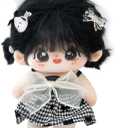 CALEMBOU Plush Doll, 20cm Cotton Doll with Skeleton, Cute Anime Plushies Soft Stuffed Dress Up Doll, Kawaii Plush Toys Rag Dolls with Clothes Gift for Girls(Doll&Clothes-XiaoWanzhi-A)