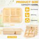 Havawish 120 Pack(240 Pcs) 5 Compartments 40.6oz Compostable Plate with Lid