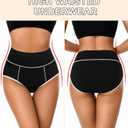 High Waisted Cotton Underwear for Women Tummy Control Ladies Panties Breathable Full Coverage 5Pack (XXL)