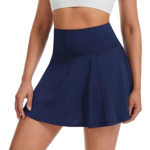 Womens Tennis Skirts with Shorts High Waisted Pleated Running Casual Pickleball Golf Skirts with Pockets M