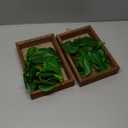 DILATATA Artificial Hanging Plants with Wooden Frame 2 Pack Faux Pothos Leaves Hanging Vine Greenery Plants for Living Room Bedroom Farmhouse Office Home Decor