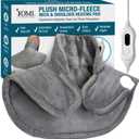 DMI Plush Micro-Fleece Weighted Heating Pad for Neck, Shoulders & Back - 4 Heat Settings, Auto Shut-Off, 9' Cord, Gray, Large