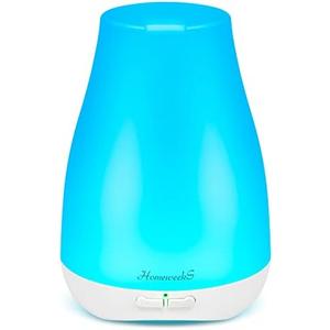 Homeweeks Diffusers, 100ml Colorful Essential Oil Diffuser with Adjustable Mist Mode, Auto Off Aroma for Bedroom/Office/Trip (100 ML 1 Pack)