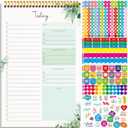 60 Sheets To-do List with Stickers, Double-sided Printed Spiral Daily Planner Pad with 550+ Planner Stickers- To Do List, Top 3 Priorities & Notes, Task Check List Organizer for Office, School, Home