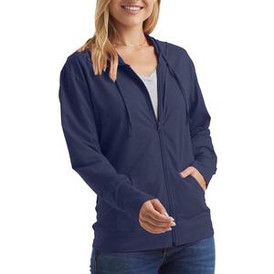 Hanes Women's Lightweight Full Zip Hoodie, Textured Cotton Zip Up, T-Shirt Hoodie, L