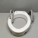 Drive Medical 12402 Premium Raised Toilet Seat with Removable Metal Arms, Standard Seat, White