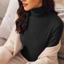 Ekouaer Women's 3 Pack Turtleneck Long Sleeve Shirts Slim Fit Thermal Underwear Tops Lightweight Pullover Tees (M)